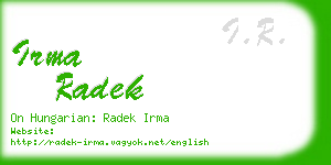 irma radek business card